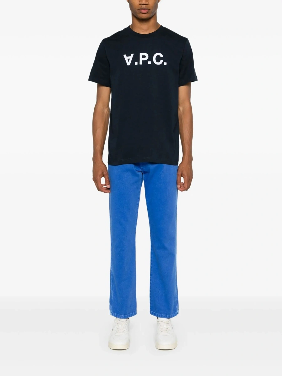 Tricou A.P.C. albastru din bumbac - Img 4