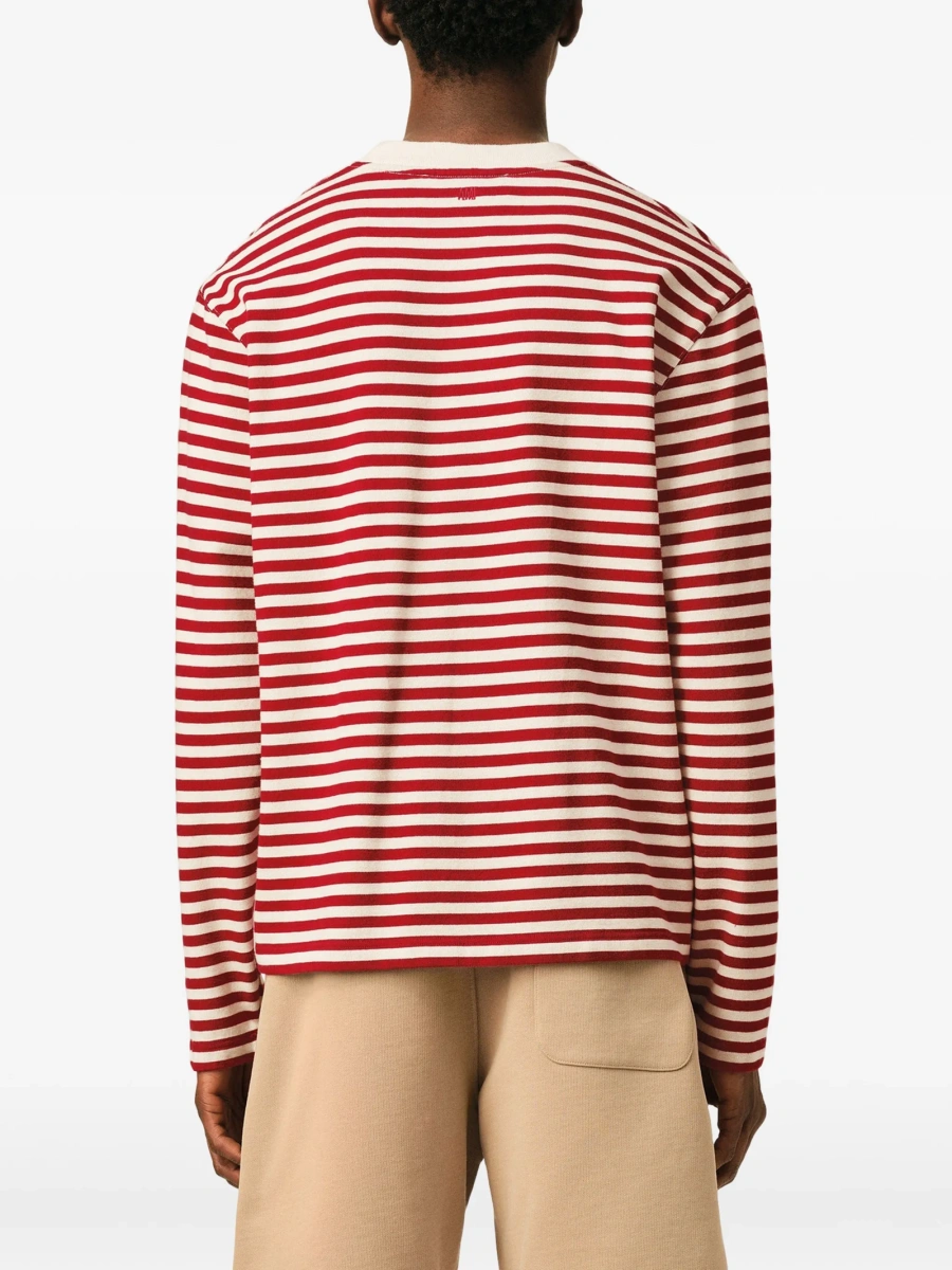 Tricou AMI Paris ami de coeur rosu din bumbac organic - Img 5