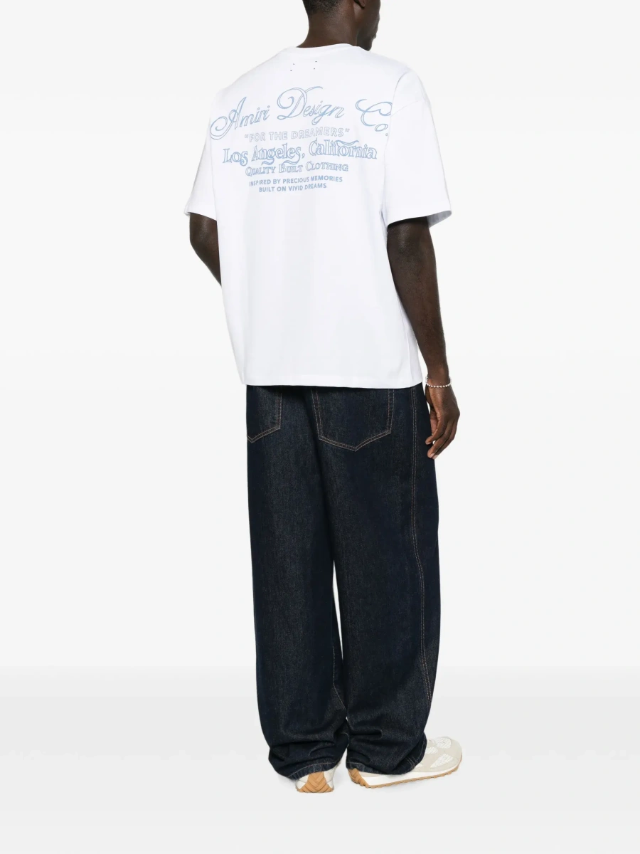 Tricou AMIRI alb din bumbac cu imprimeu fata-verso - Img 4