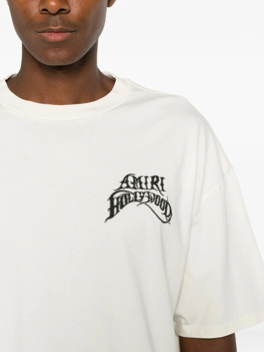 Tricou AMIRI alb din bumbac - Img 7