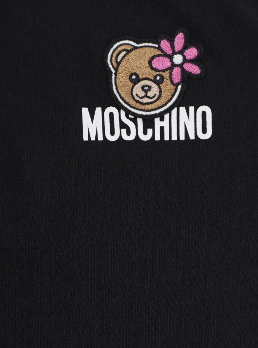 Tricou Black 'Logo' T-Shirt with Front Logo in Cotton for Girls - Img 3