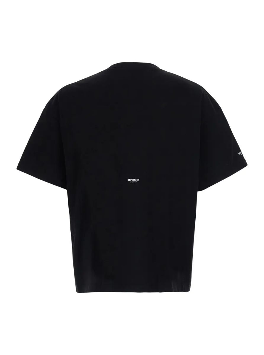 Tricou Black T-shirt with logo on the front, on bacl and on the sleeve in cotton men - Img 2