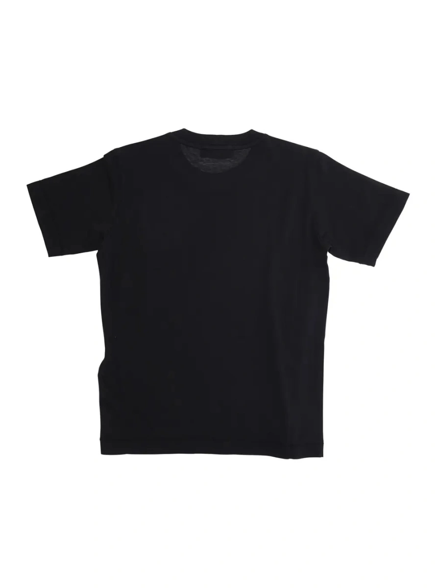 Tricou Black T-Shirt with Round Neck and Logo Patch on the Front in Cotton Boy - Img 2