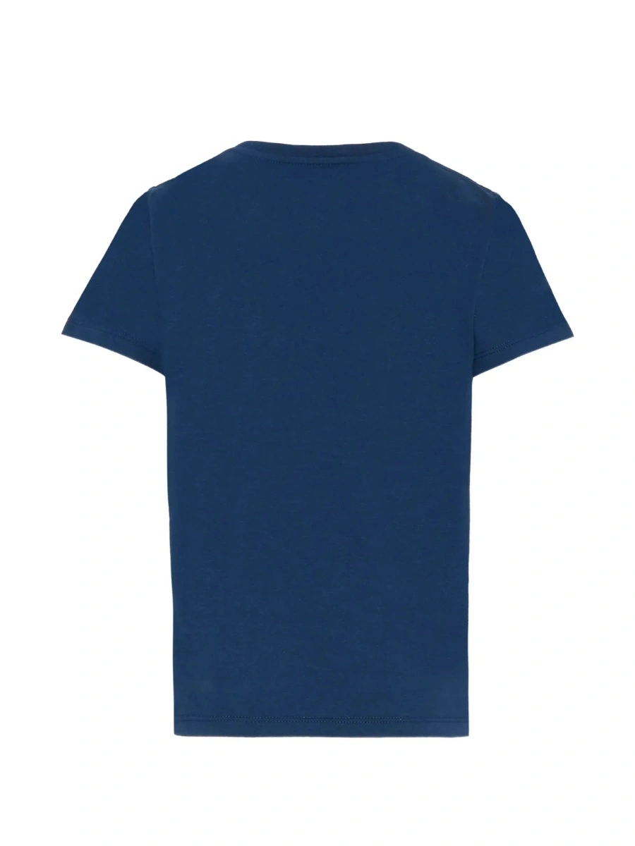Tricou Blue T-Shirt with Logo Lettering on the Front for Kids - Img 4