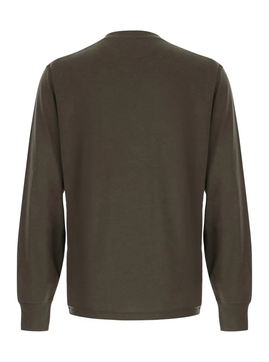 Tricou brown Long sleeve t-shirt with logo on the front in Blend cotton men - Img 2