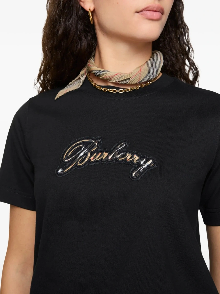Tricou Burberry negru din bumbac - Img 5