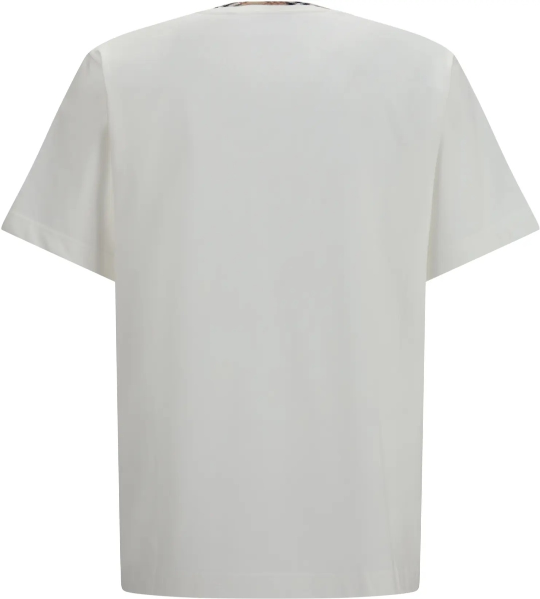 Tricou Cotton T-shirt with Check Trims - Img 2