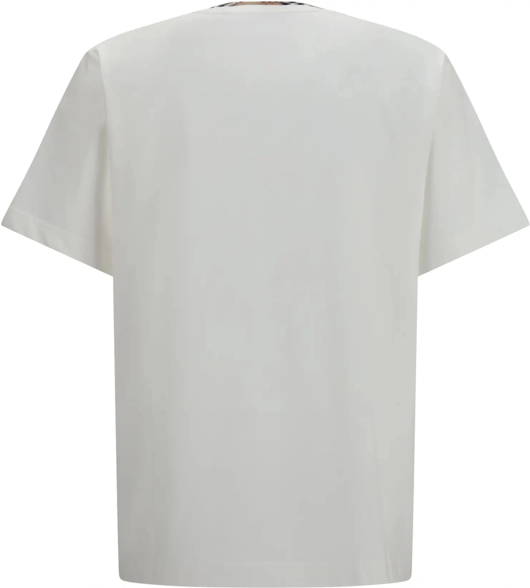 Tricou Cotton T-shirt with Check Trims - Img 2