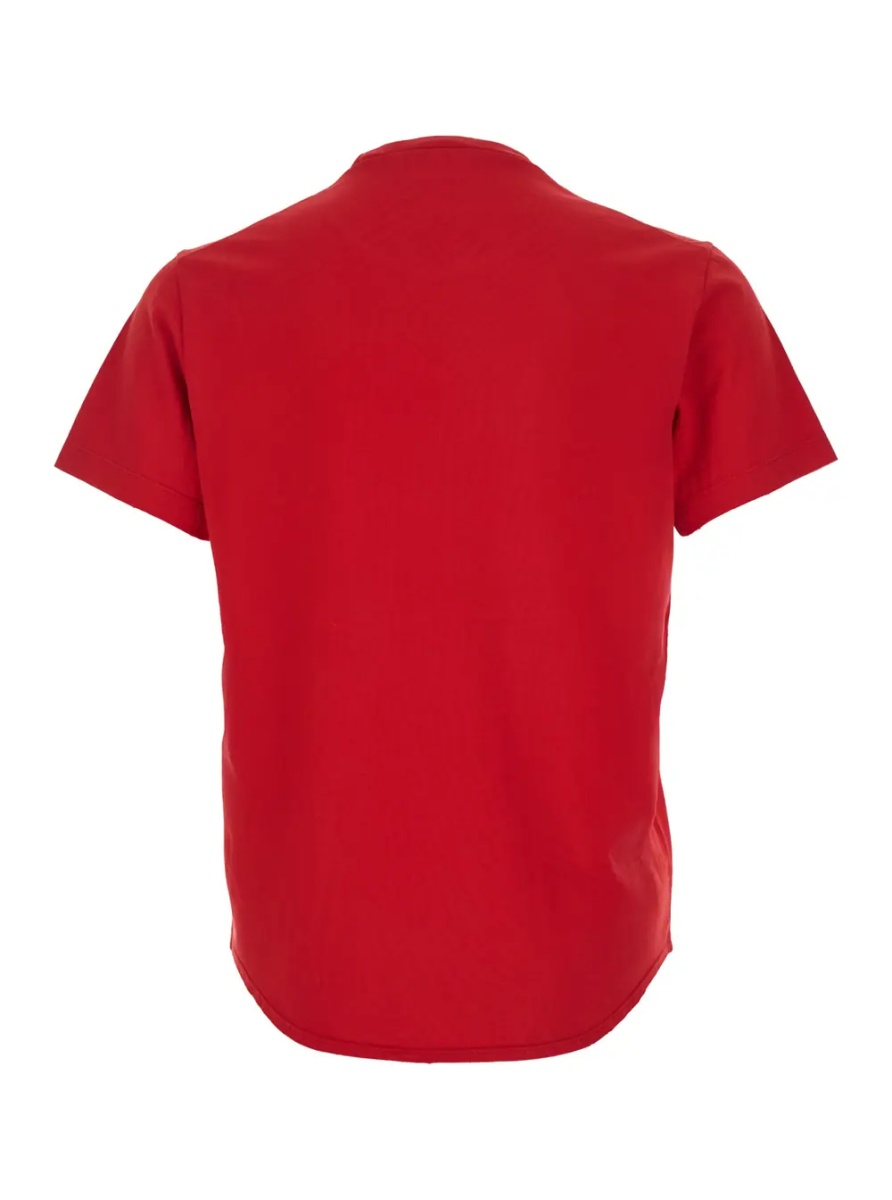 Tricou 'D2 x Magliano' Red Crewneck T-Shirt with Maxi Print on the Front in Cotton Man - Img 2