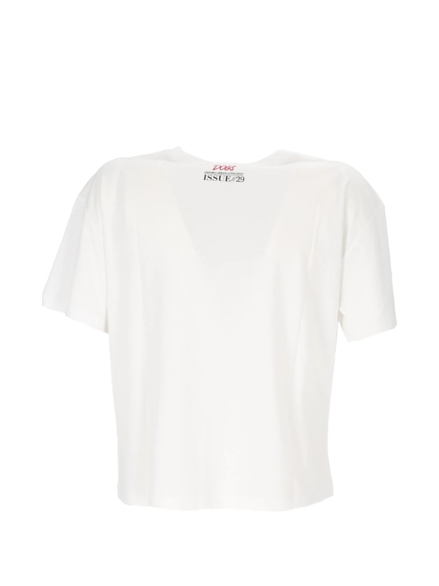 Tricou Emporio Armani alb din bumbac si modal - Img 2