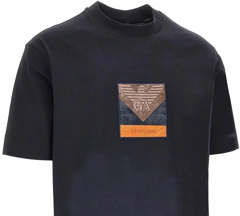 Tricou Emporio Armani albastru din jerse - Img 2