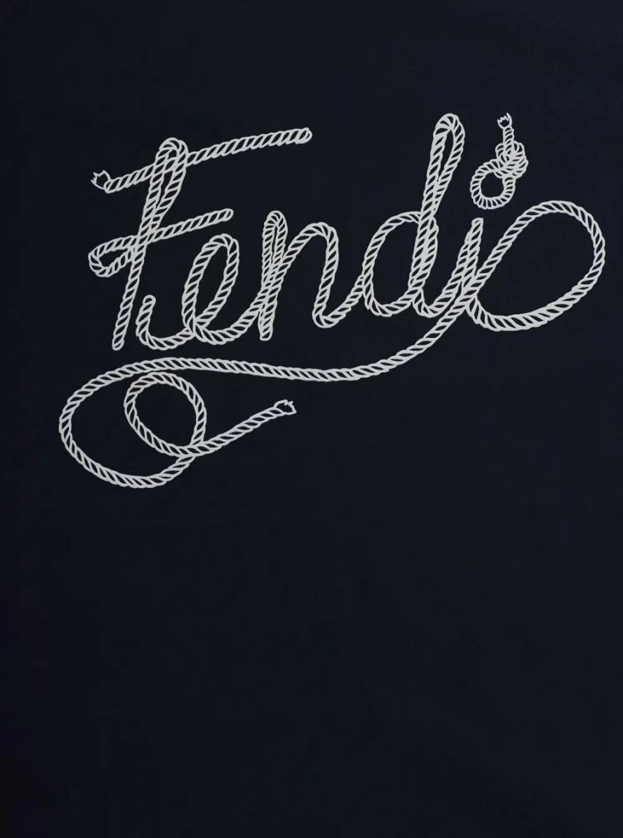 Tricou Fendi albastru din bumbac - Img 3
