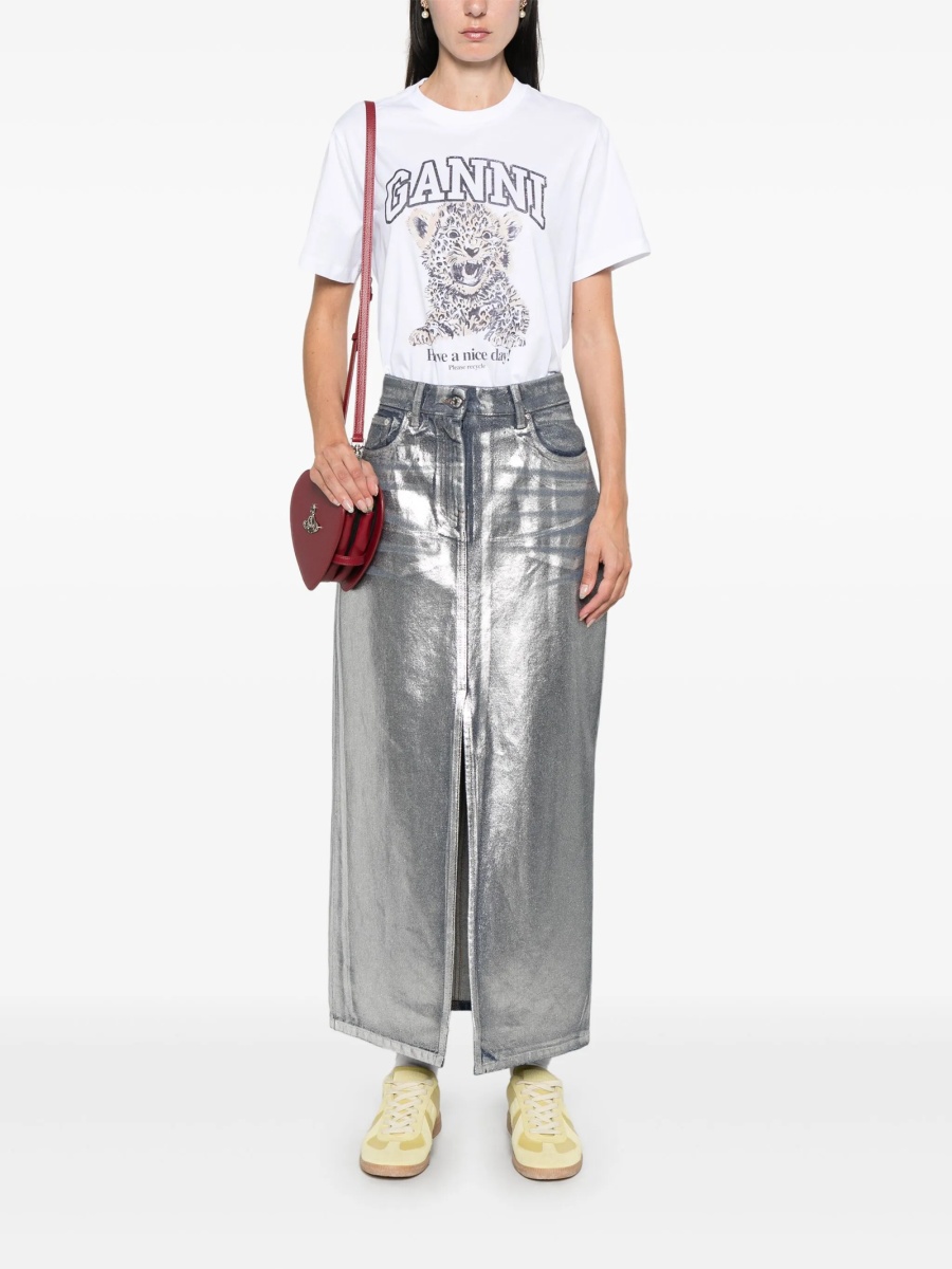 Tricou Ganni alb - Img 2