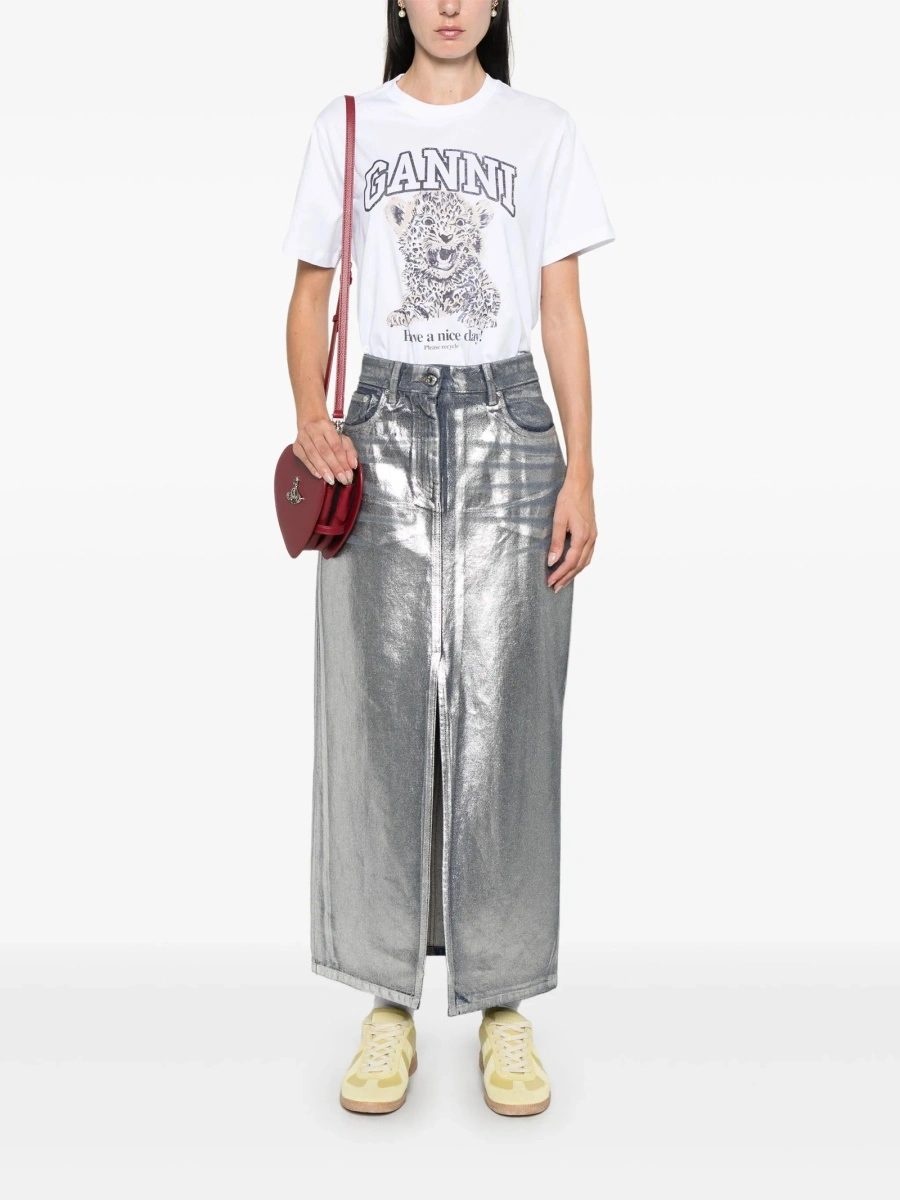 Tricou Ganni alb - Img 2