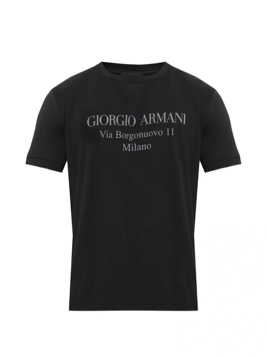 Tricou Giorgio Armani negru din bumbac - Img 8