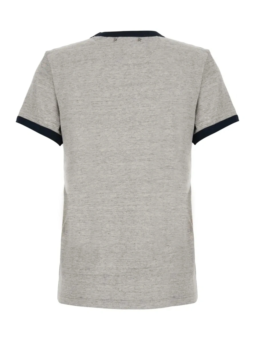 Tricou Golden Goose gri din bumbac - Img 2