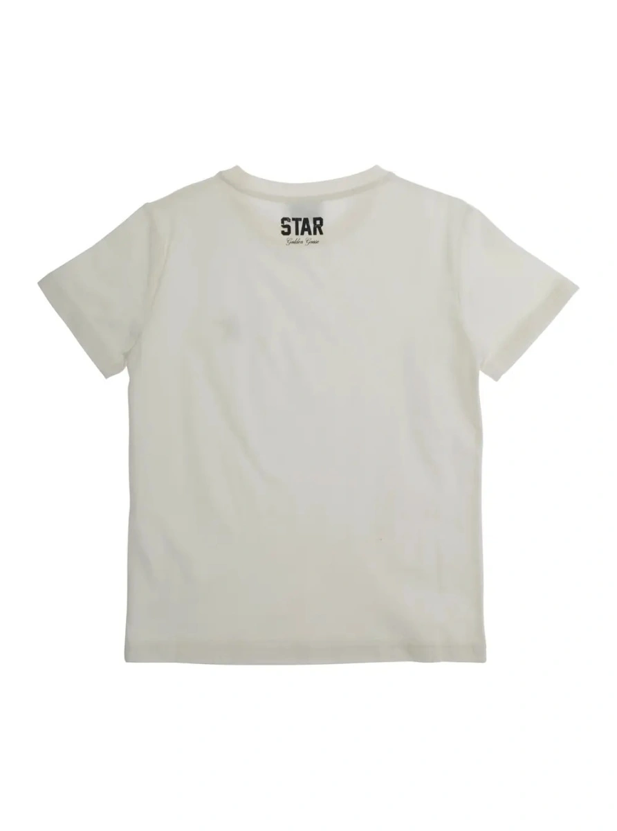 Tricou GOLDEN GOOSE KIDS alb din bumbac - Img 2