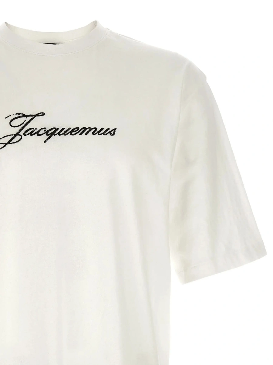 Tricou JACQUEMUS alb din bumbac 'Le T-Shirt Jacquemus' - Img 5