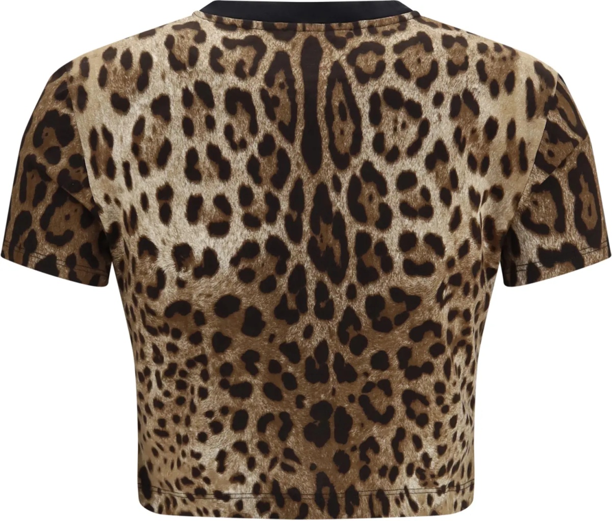 Tricou Leopard-print cropped T-shirt - Img 2