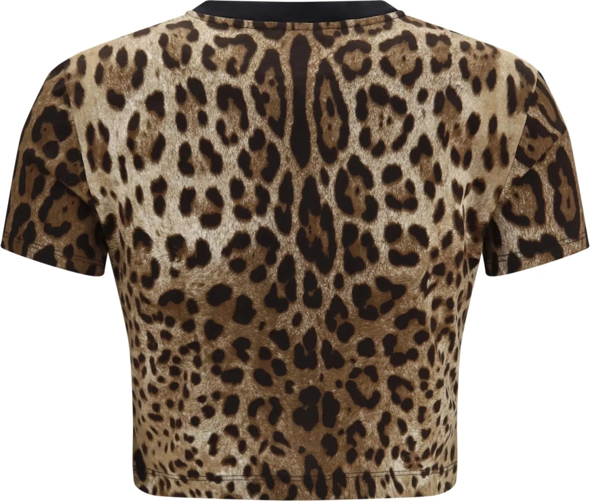 Tricou Leopard-print cropped T-shirt - Img 2