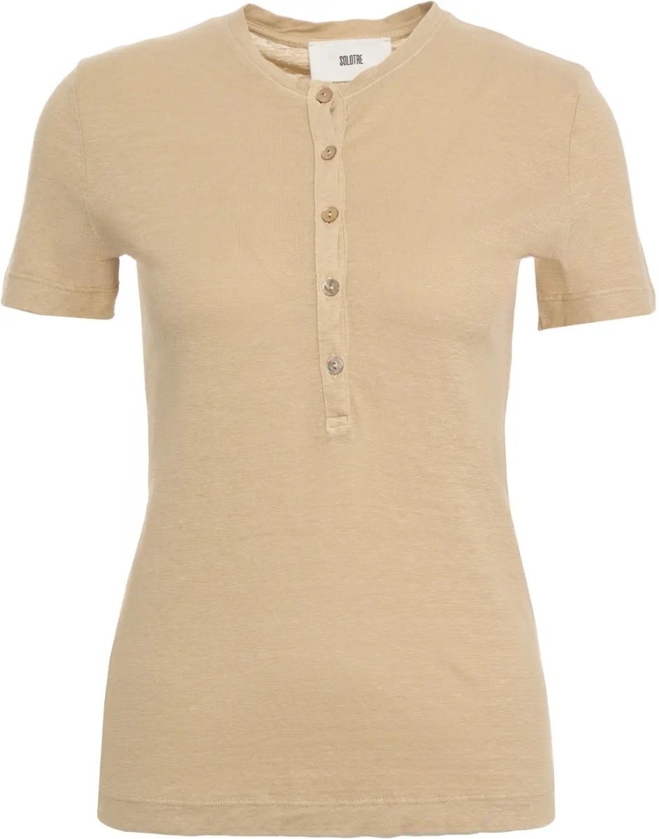 Tricou Linen blend serafino shirt - Img 2