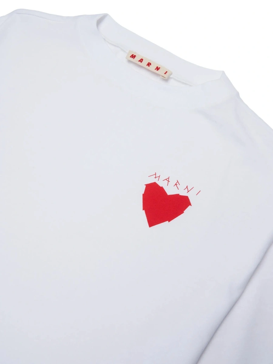 Tricou Marni alb din bumbac - Img 5