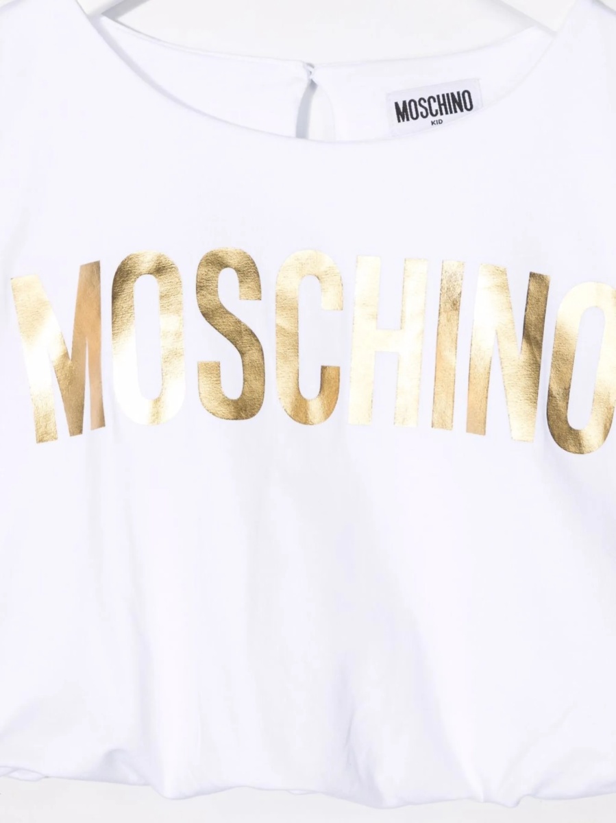Tricou Moschino alb din bumbac si spandex/elastan - Img 3