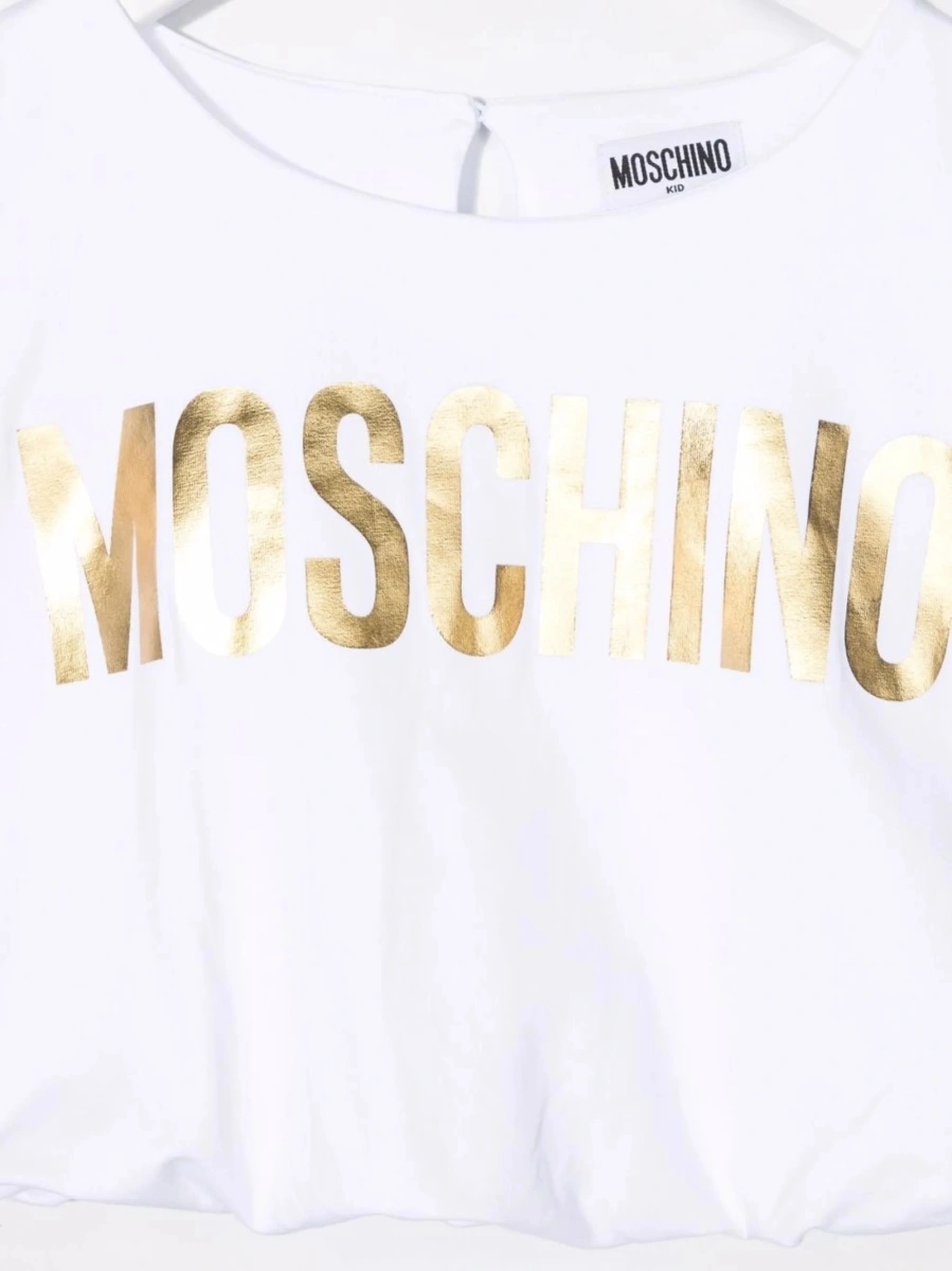 Tricou Moschino alb din bumbac si spandex/elastan - Img 3