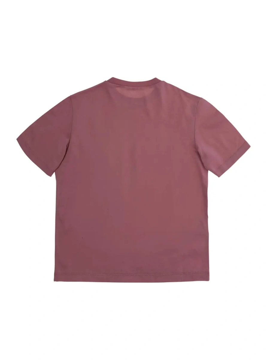 Tricou Pink Crew Neck T-Shirt with Logo lettering in cotton Girl - Img 2