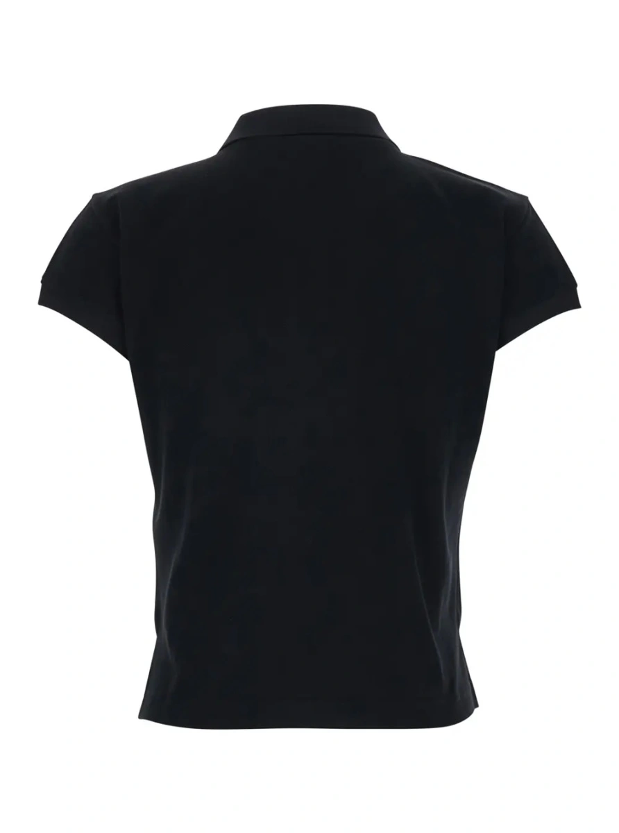 Tricou polo Balenciaga negru din bumbac - Img 2