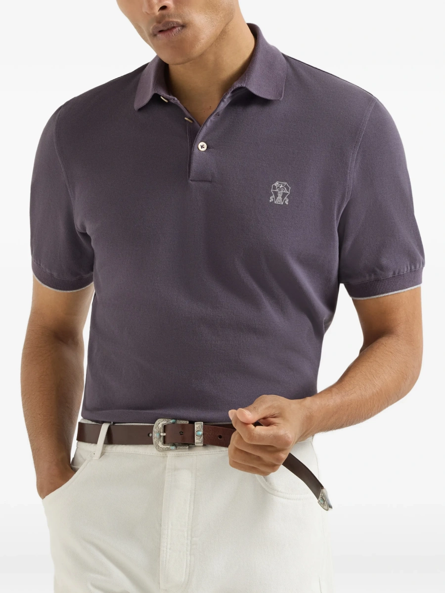 Tricou Polo Brunello Cucinelli violet - Img 3