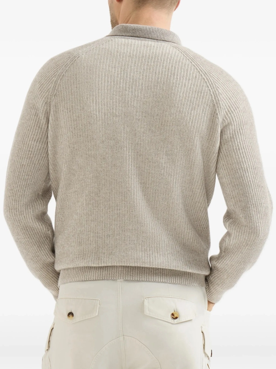 Tricou Polo Cashmere Milano Stitch Polo Sweater with zip - Img 8