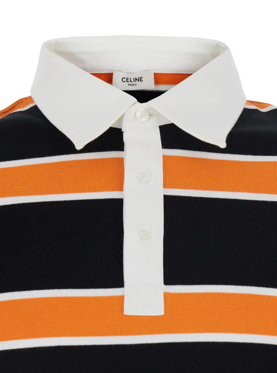 Tricou polo Céline portocaliu din bumbac - Img 3