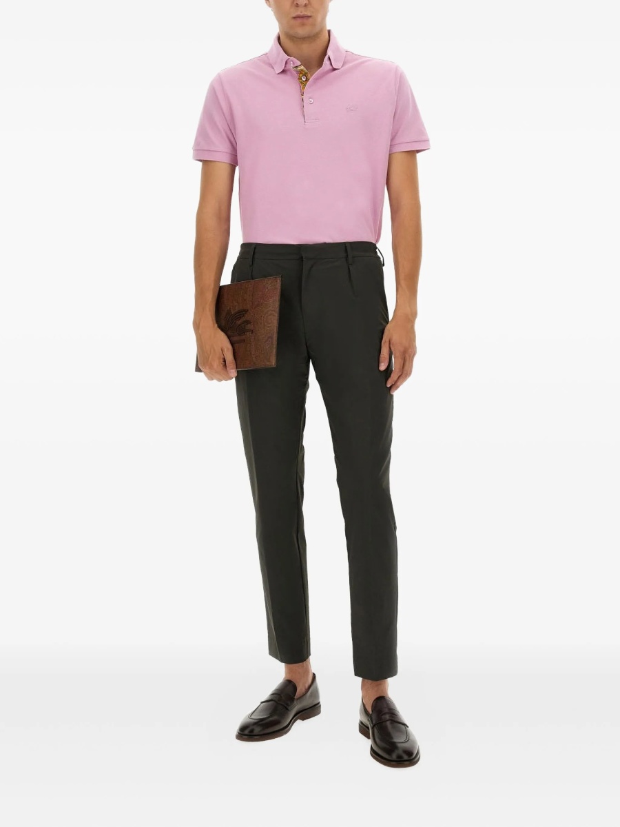 Tricou Polo ETRO roz din bumbac - Img 2
