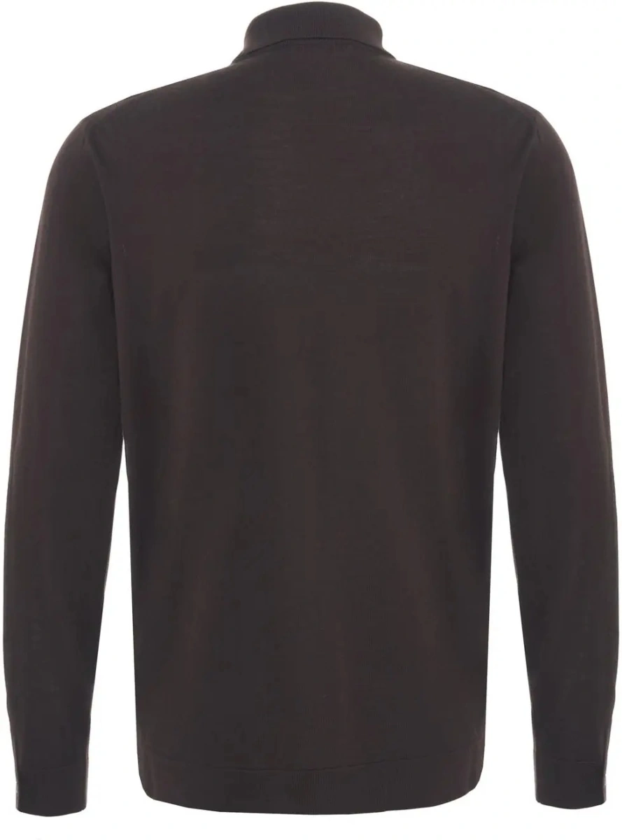 Tricou polo Gender maro din lana - Img 3