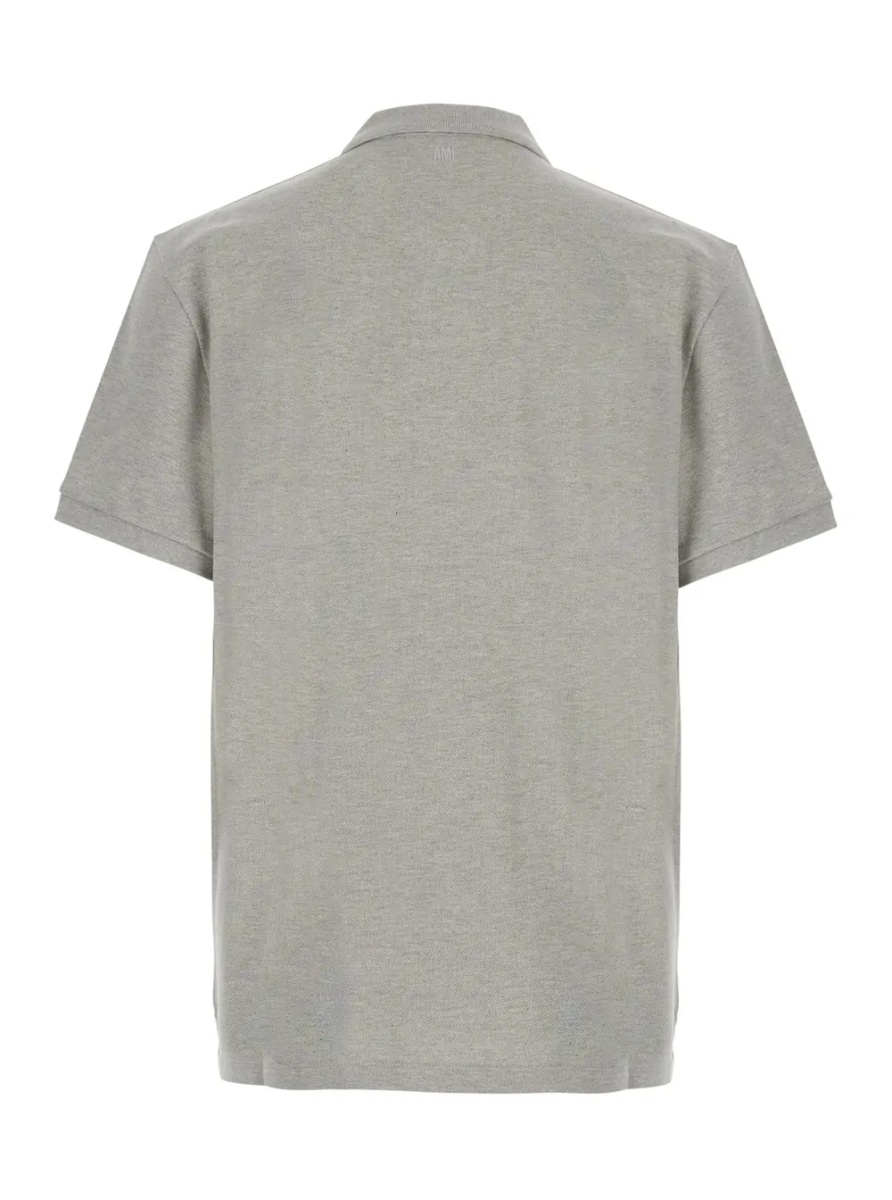 Tricou Polo grey Polo Shirt with AMI DE COEUR logo embroidered on the front in cotton for men - Img 2