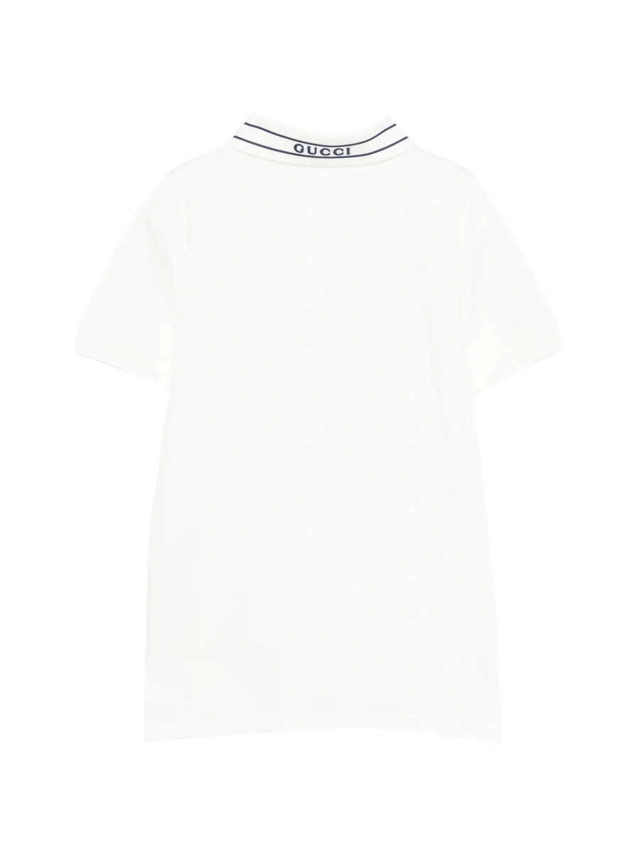 Tricou polo Gucci alb din bumbac - Img 4