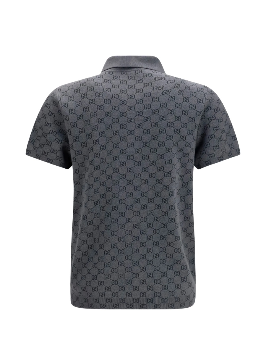 Tricou Polo Gucci gri din matase si lana - Img 2