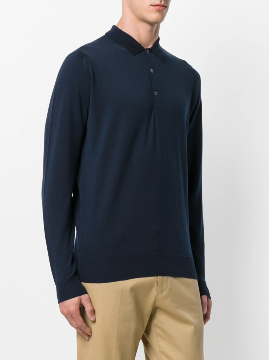 Tricou Polo John Smedley albastru - Img 3