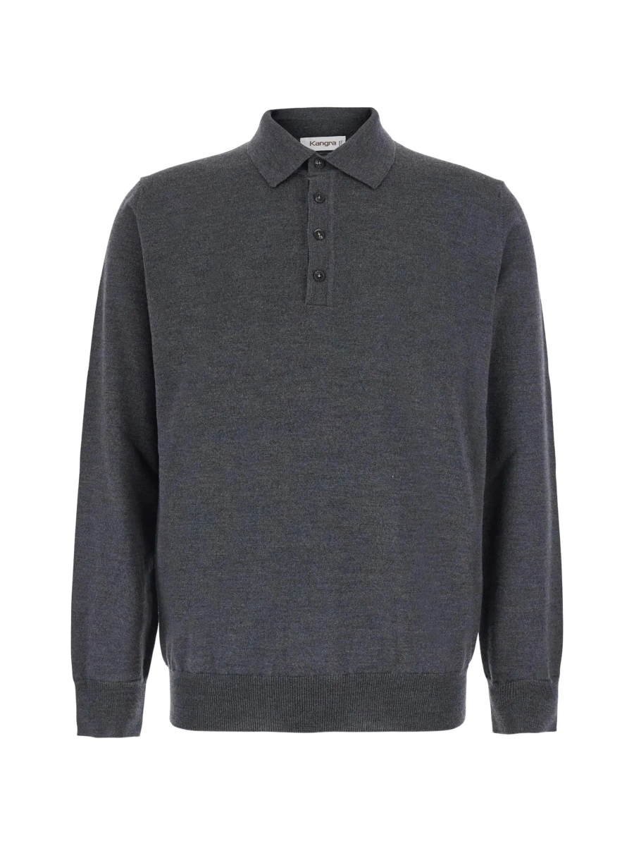 Tricou polo Kangra gri din lana - Img 6