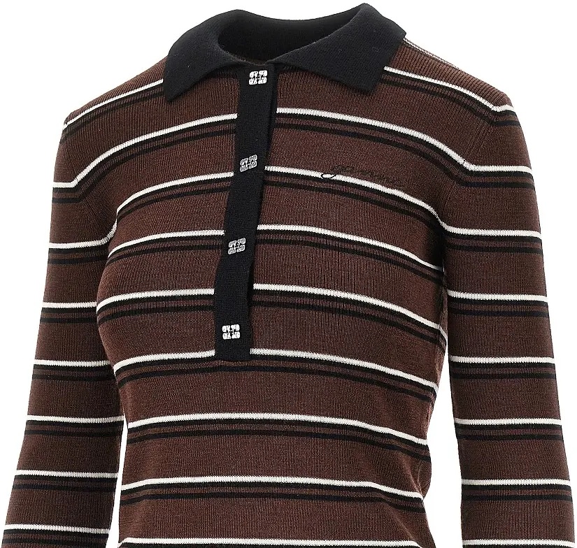 Tricou Polo Knitted polo shirt with striped motif - Img 2