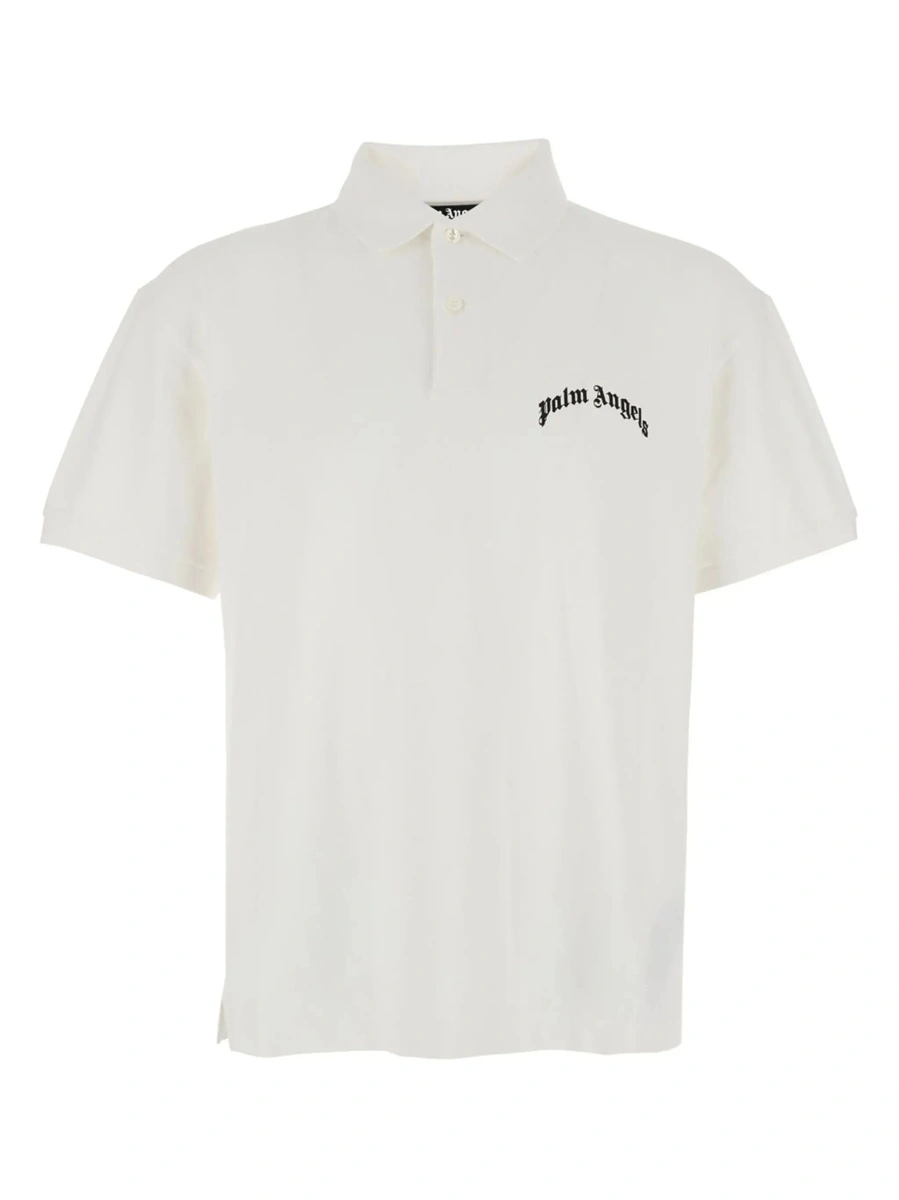 Tricou polo Palm Angels alb din bumbac - Img 6