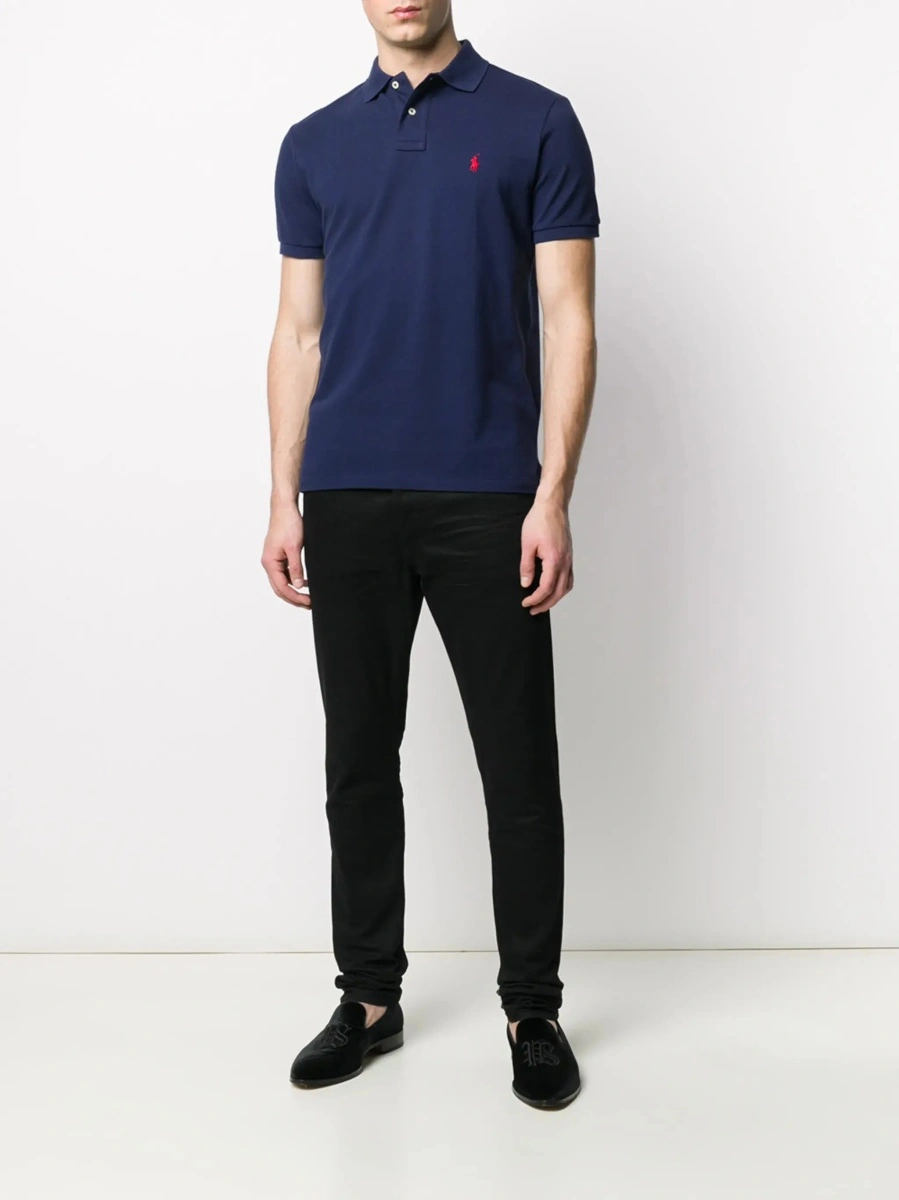 Tricou polo Ralph Lauren albastru din bumbac - Img 4