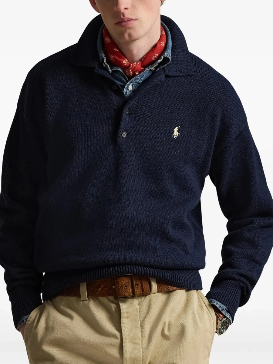 Tricou polo Ralph Lauren albastru din bumbac - Img 5