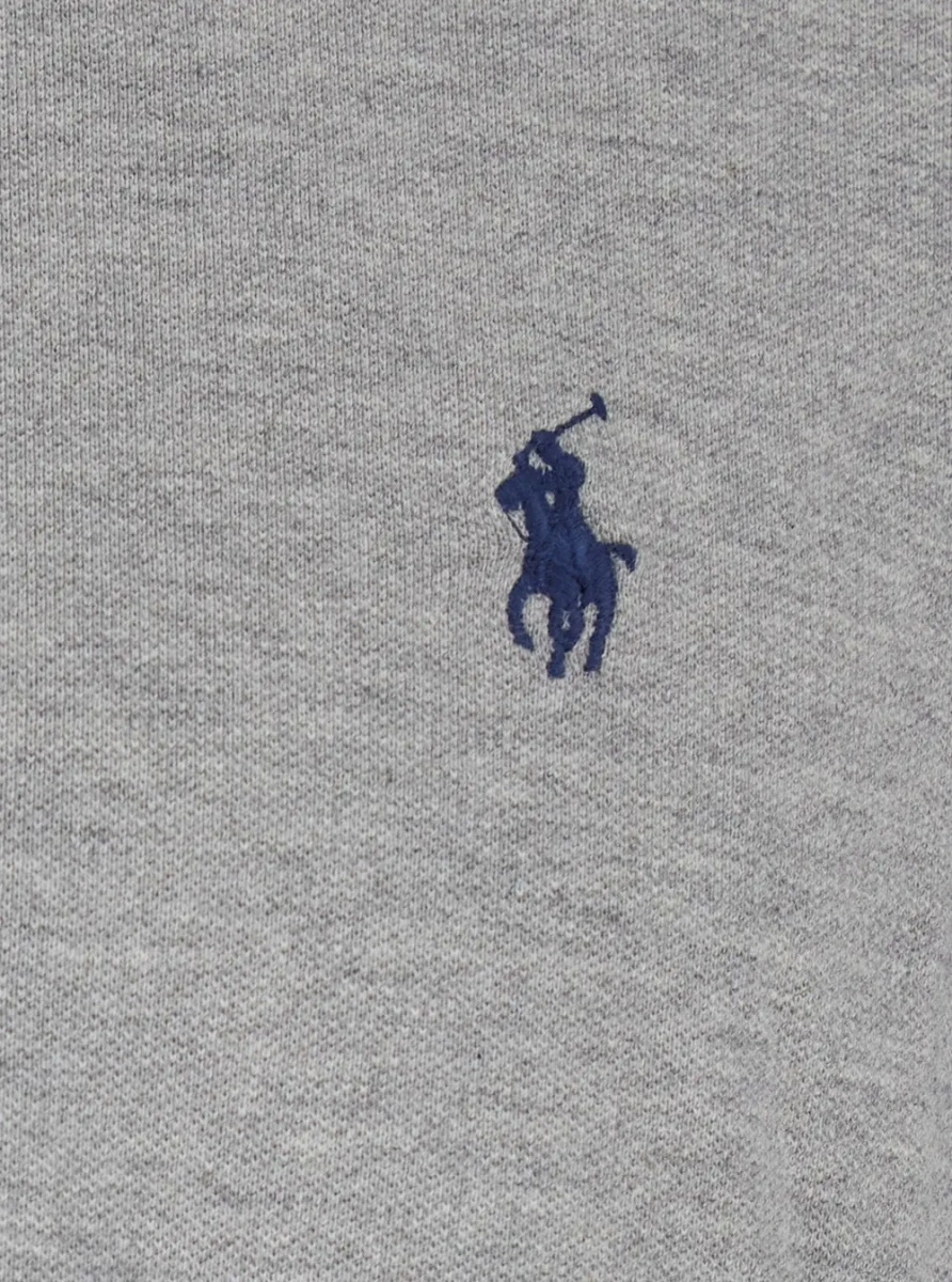 Tricou polo Ralph Lauren gri din bumbac 'Custom Fit' - Img 3