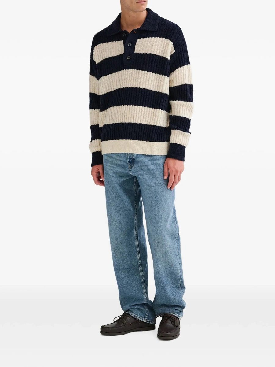 Tricou Polo Roberto Collina albastru din lana si poliamida - Img 2
