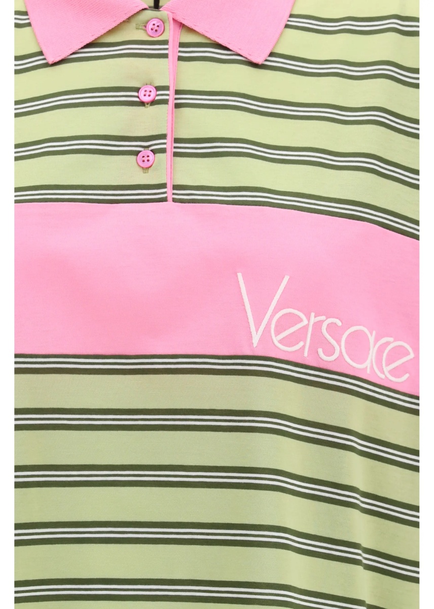 Tricou Polo Striped intarsia cotton Polo with embroidered logo - Img 3