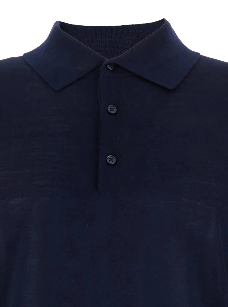 Tricou polo SUNFLOWER albastru din lana - Img 3