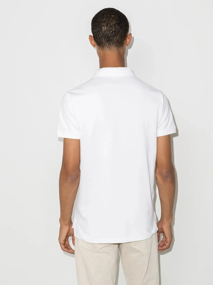 Tricou Ralph Lauren alb din bumbac 'Custom Fit' - Img 5