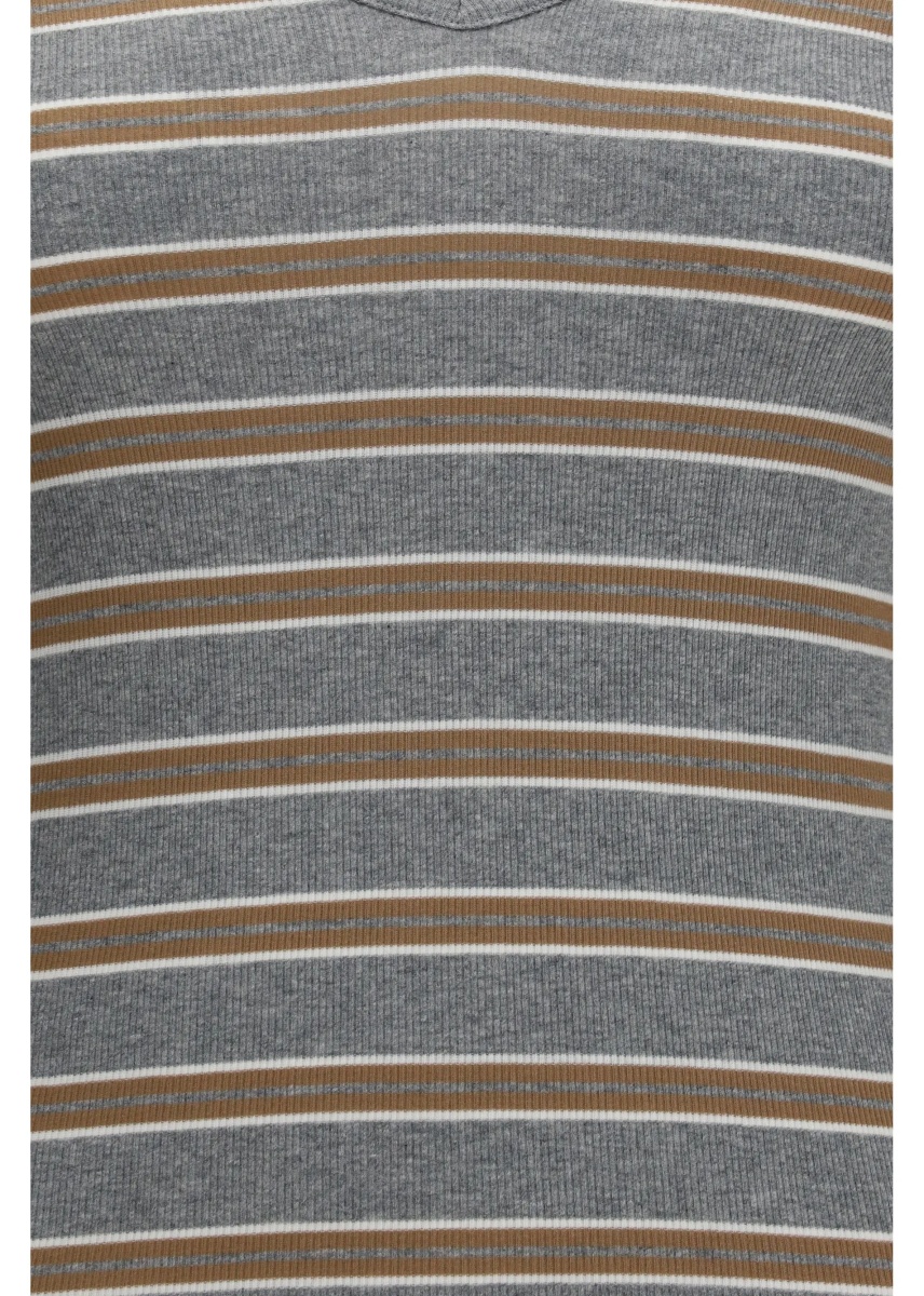 Tricou Ribbed V-neck long-sleeve T-shirt - Img 3